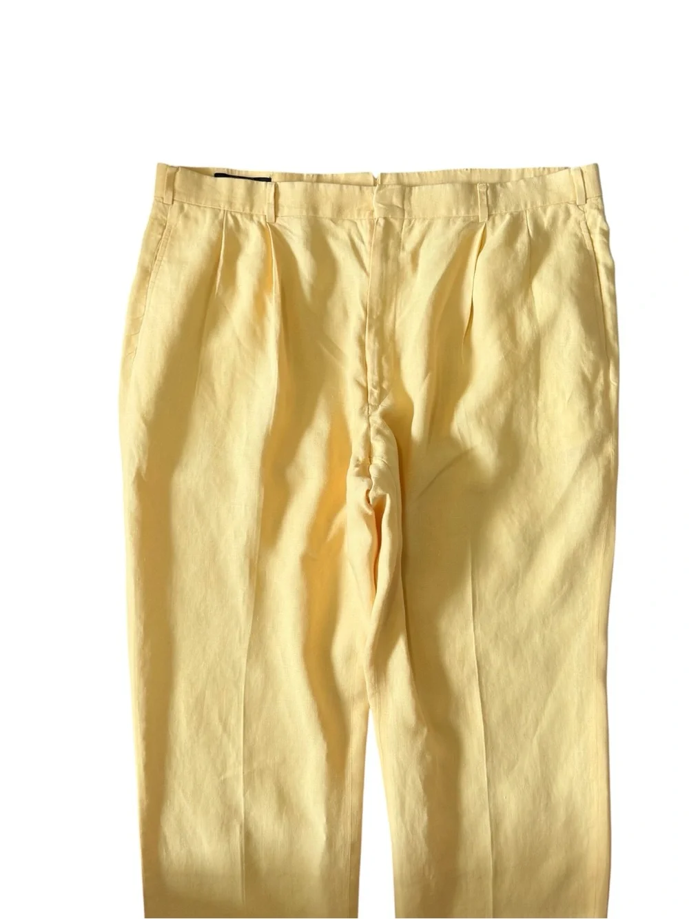 Vintage Brooks Brothers Yellow Linen Trousers Size 42